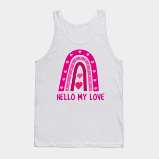 Hello my love valentine boho rainbow Tank Top